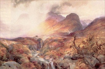 山 Painting - グレンコー スコットランドの風景トーマス モラン山脈を通過します。